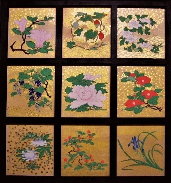 ⑫波奈之丸天井画9枚a